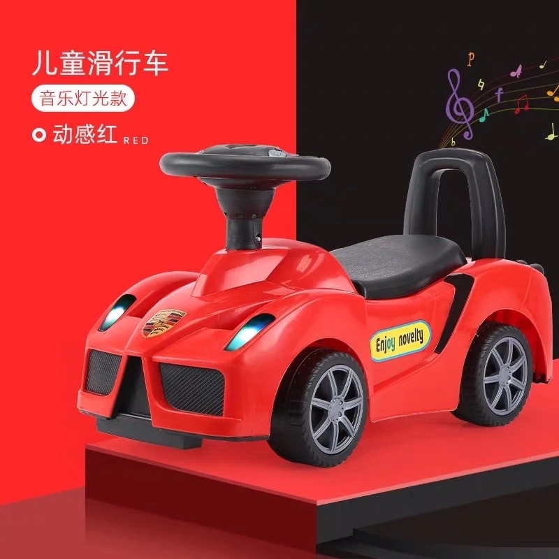 Multi-functional children's twisty car, 1-3 years old baby sliding car, four-wheel with music and lights, yo-yo car, toy car full figure