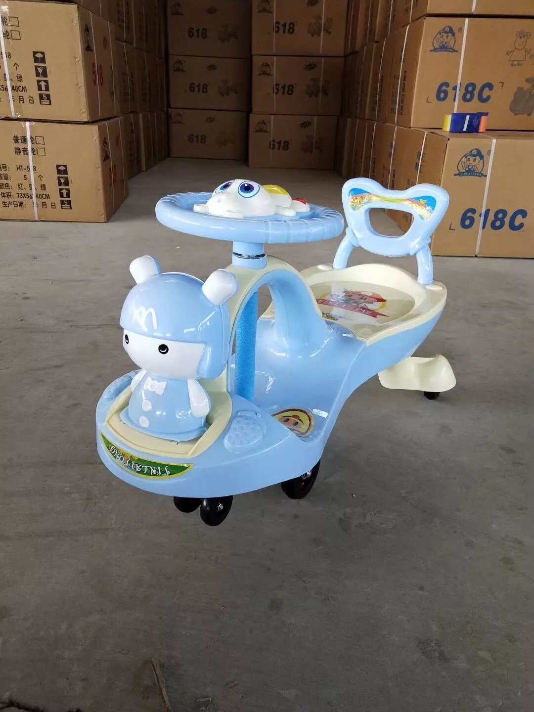 Children's twist-swing strollers to prevent rollover, suitable for boys and girls, with music and lights, toy strollers, are selling well at street stalls and available for wholesale details Picture