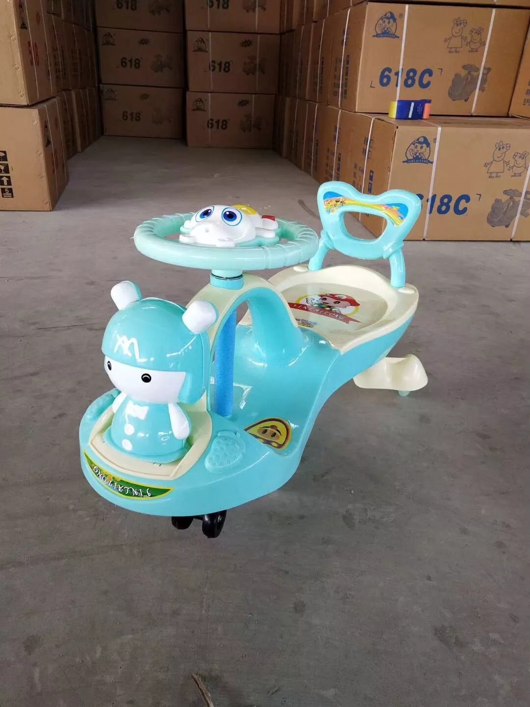 Children's twist-swing strollers to prevent rollover, suitable for boys and girls, with music and lights, toy strollers, are selling well at street stalls and available for wholesale Specification drawing