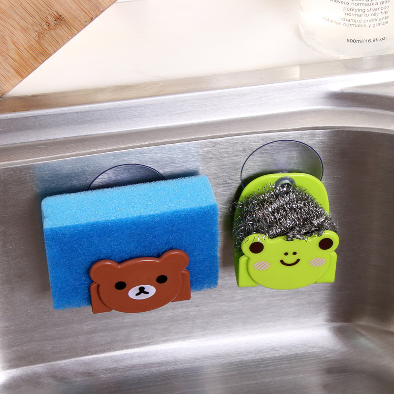 Cartoon kitchen sponge cloth storage rack, multi-purpose sink shelf, suction cup, bathroom sundries rack details Picture