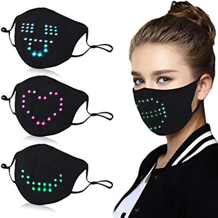 Cross-border new LED light-emitting mask, voice-controlled color-changing light-emitting mask, personalized face mask, atmosphere prop pf full figure
