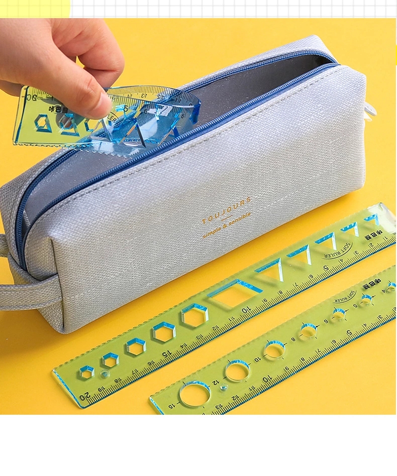 Kababa Bear Flexible Ruler 4-piece set, flexible ruler 15cm for children, 20cm for students, stationery flexible ruler, creative Item Picture