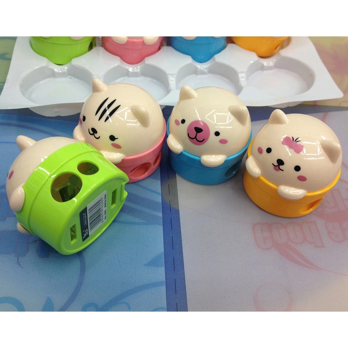 Creative Xinle 360 student cartoon cat pencil sharpeners, bear pencil sharpeners, cute pencil sharpeners wholesale details Picture