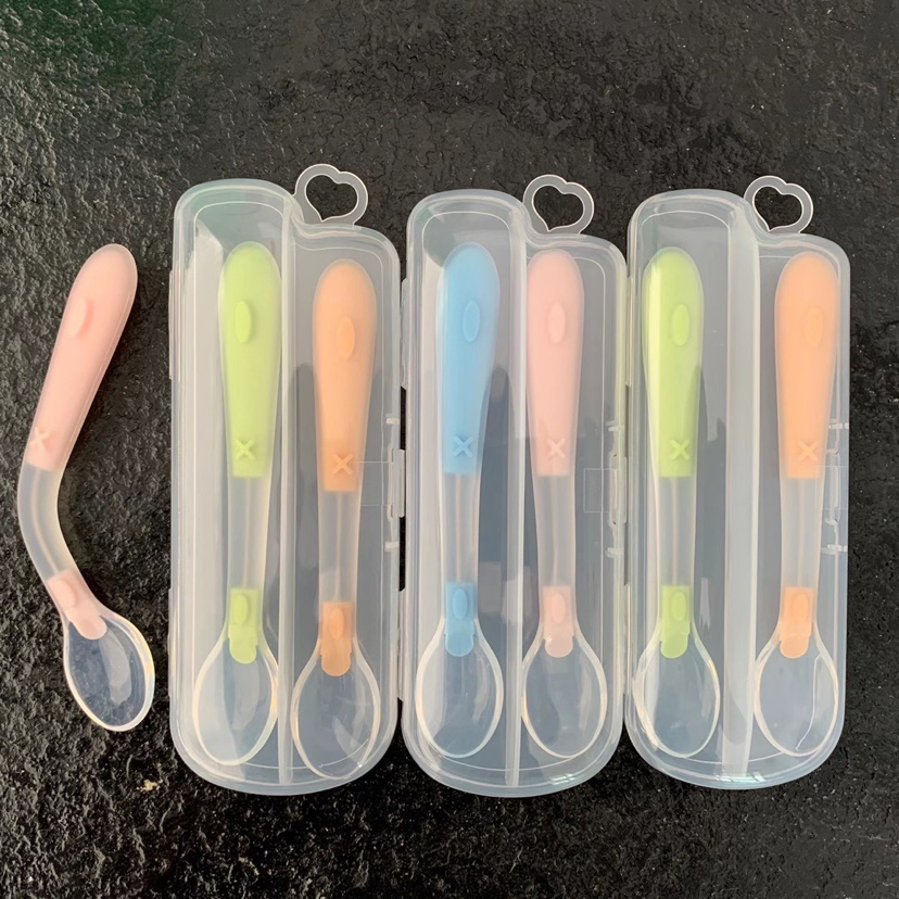 Baby silicone twist spoon set