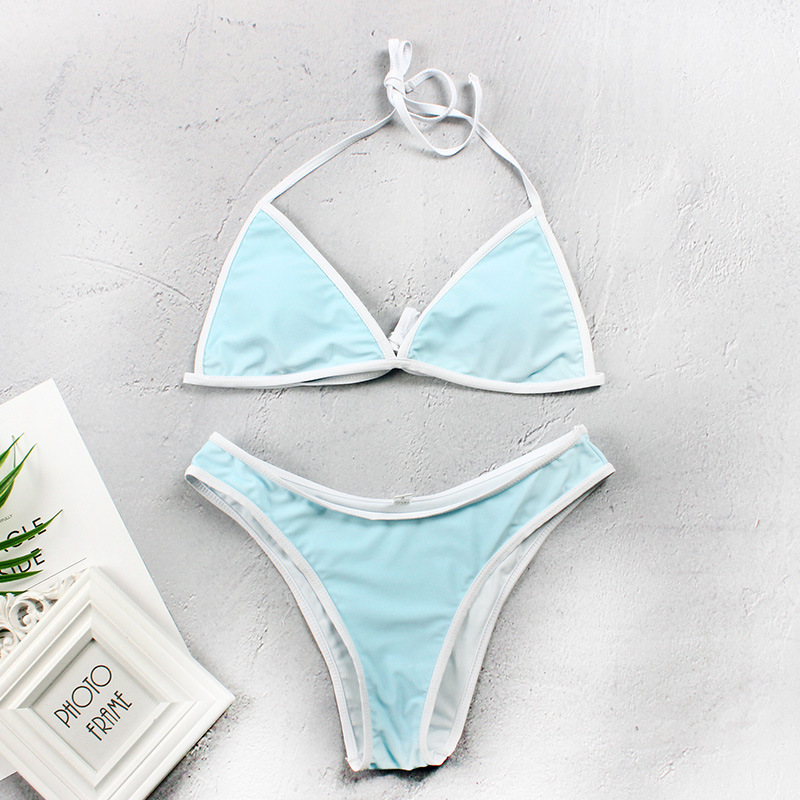 Pull edge multi-color sexy split triangle bikini suit 9 color Y20