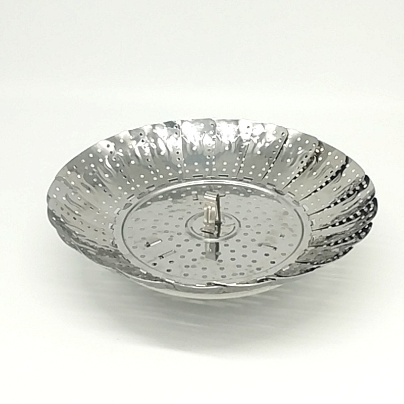 阳光百货 直径22CM厨房不锈钢蒸笼沥水架伸缩折叠蒸笼蒸盘多功能