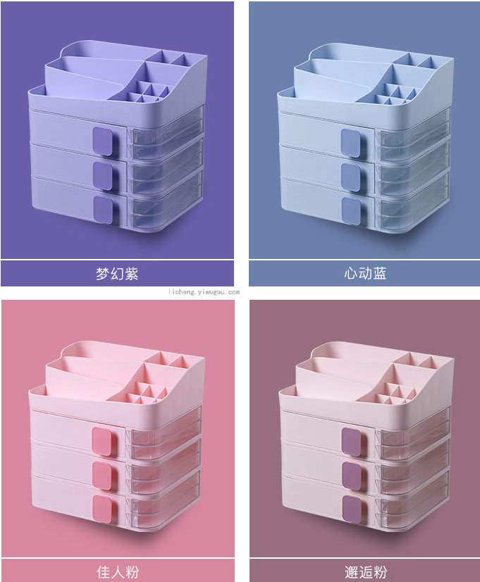 Popular cosmetics storage box, dust-proof desktop shelf, home dressing table organization and storage box Item Picture