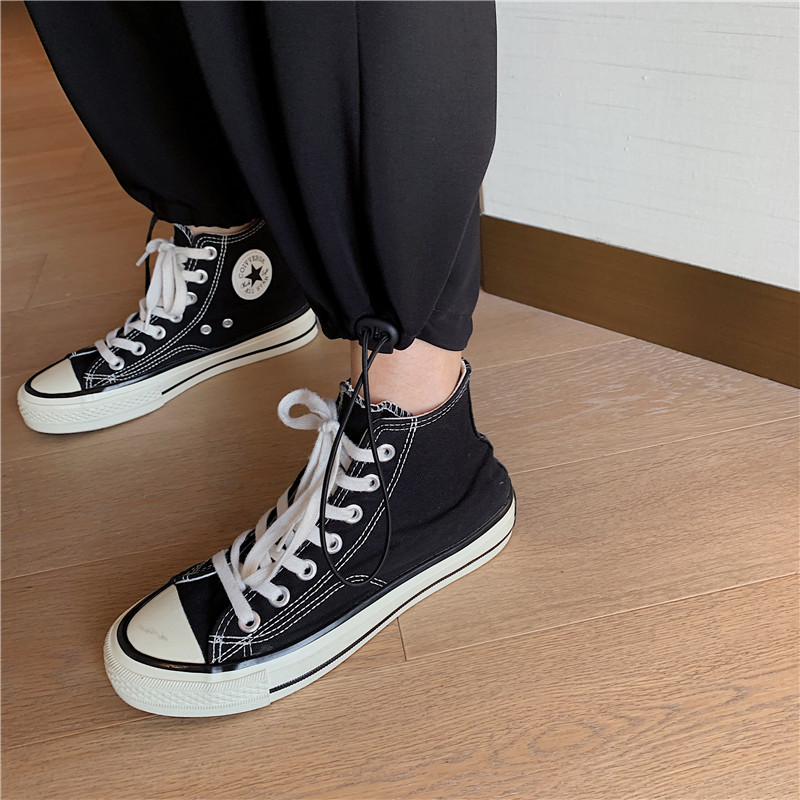 Stylish work pants for women, loose, black, sporty 2020 new high-waisted, slimming, straight-leg, tight-fitting, versatile pants for autumn Specification image
