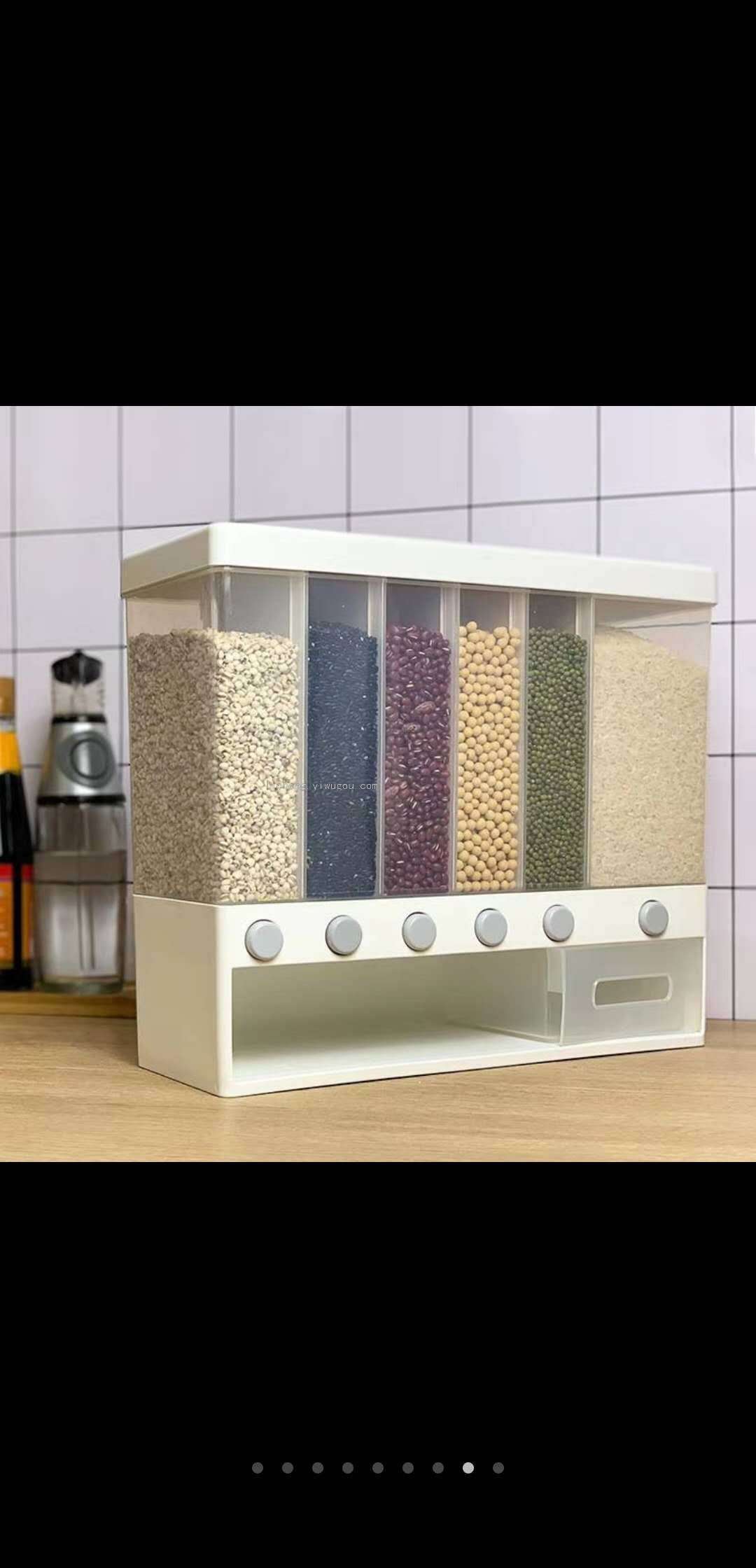Cocina granos multigrano grano caja de almacenamiento compartimento multifunción granos frijoles sellado de almacenamiento puede montado en la pared Item Picture