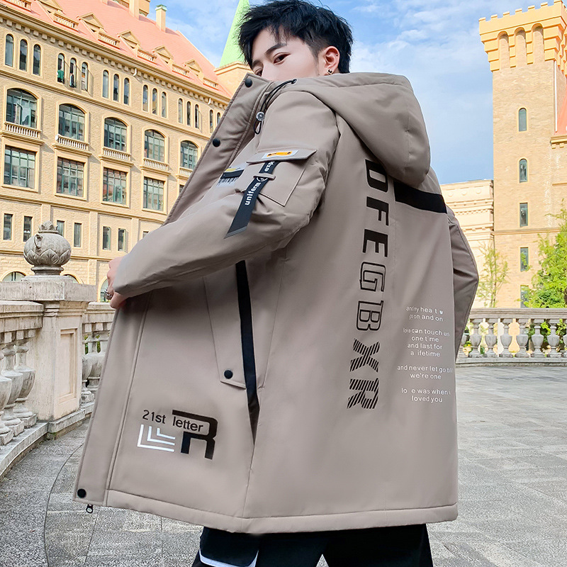 2020 new winter men's cotton-padded jacket with fleece and thickening, mid-length coat, Korean-style cool and trendy cotton-padded jacket Application Scenario