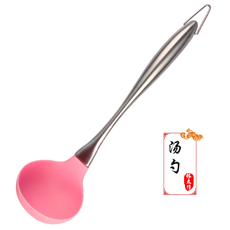 8-piece silicone kitchenware set, creative kitchen set, stainless steel high-temperature resistant spatula, non-stick pan, cross-border kitchenware Item Picture