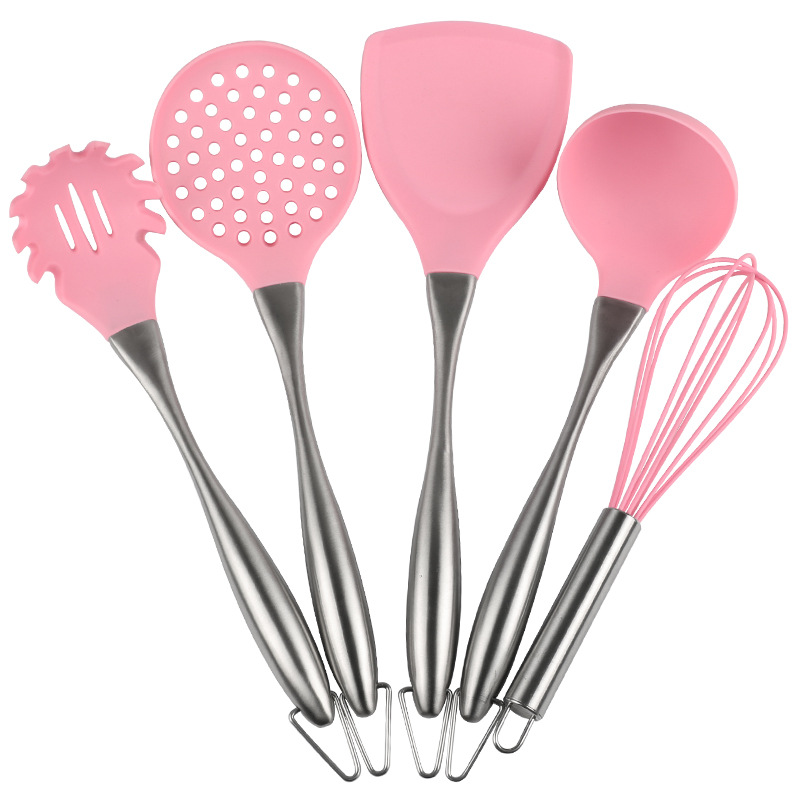 8-piece silicone kitchenware set, creative kitchen set, stainless steel high-temperature resistant spatula, non-stick pan, cross-border kitchenware details Picture