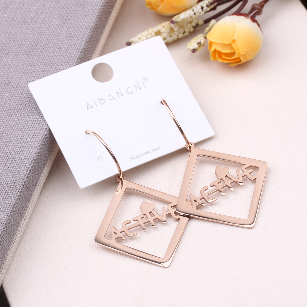 A new Korean style of stylish long titanium steel earrings, pendants, round stud earrings and tassel earrings Item Picture