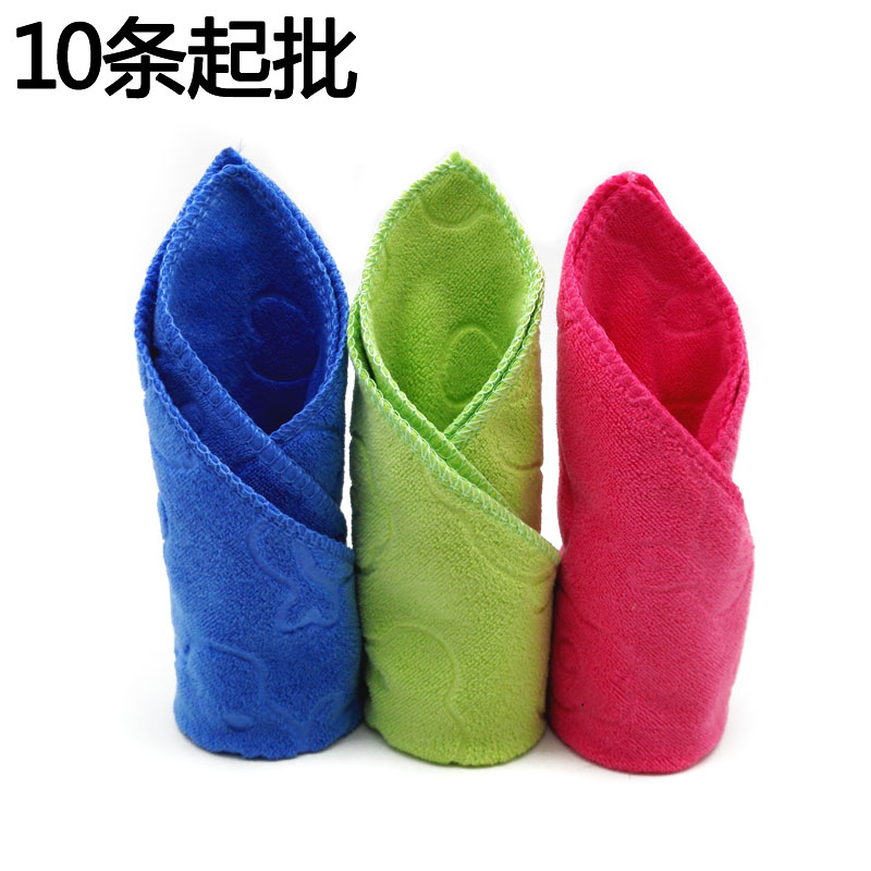 H1522 embossed super soft square towels, daily necessities, absorbent car cleaning towels and rags, 2-yuan store supply in Yiwu details Picture