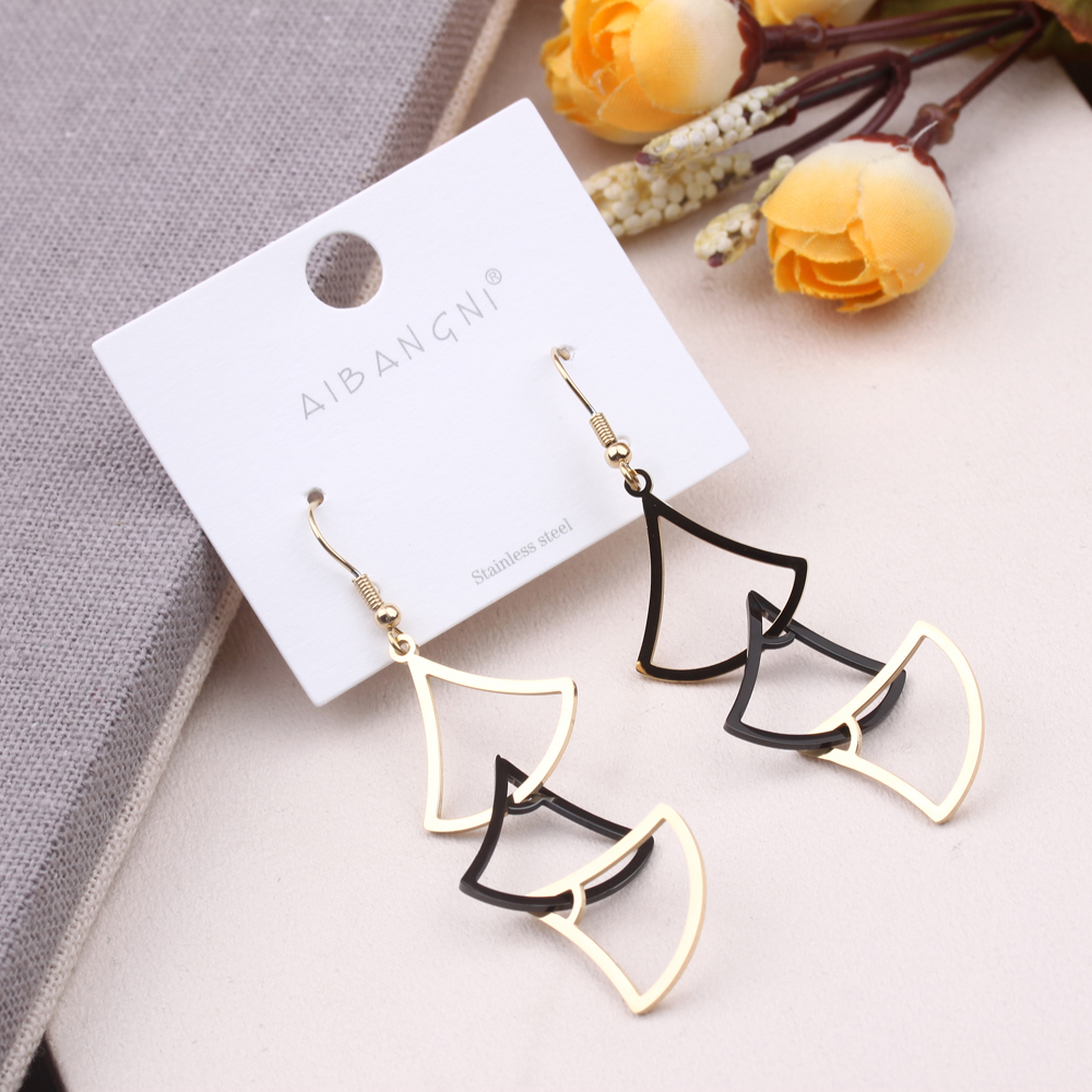 A new Korean style of stylish long titanium steel earrings, pendants, round stud earrings and tassel earrings