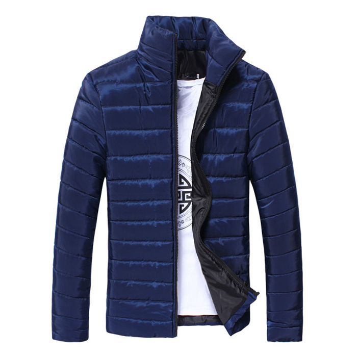 2020(High-quality) Winter men's cotton-padded jacket, stand-up collar coat, men's small cotton-padded jacket top Item Picture