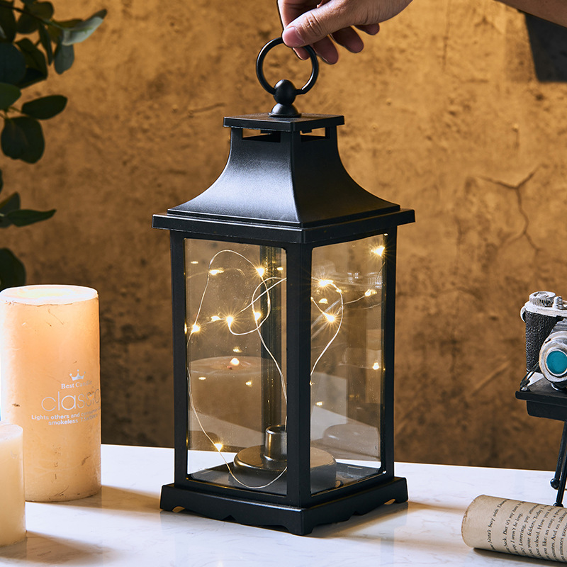 Ramadan lanterns, outdoor garden, room, bedroom, bedside table, retro decorative items, night lights details Picture