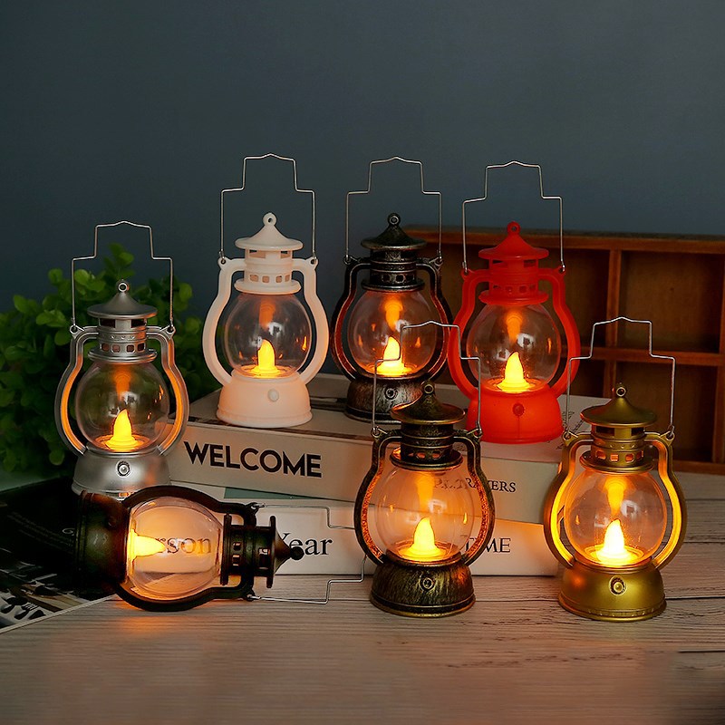 Cross-border special Halloween decoration small oil lamps, Christmas retro small horse lanterns, creative bar Ghost Festival atmosphere decoration Specification image