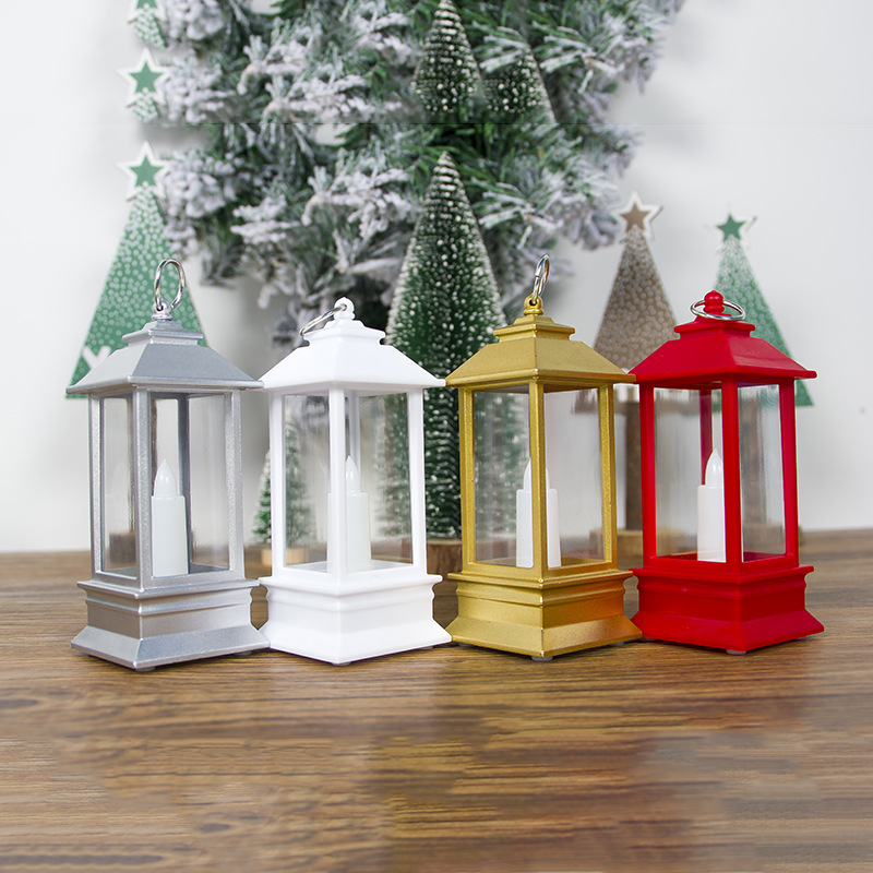 Qianjin's new Christmas decorative items: transparent Christmas hand-held wind lamps, small candle holders for home and courtyard decoration Specification image