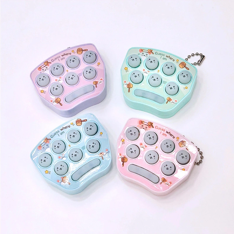 Cute and fun mini Whack-a-Mole toy game console keychain, adorable cartoon car creative gift pendant details Picture