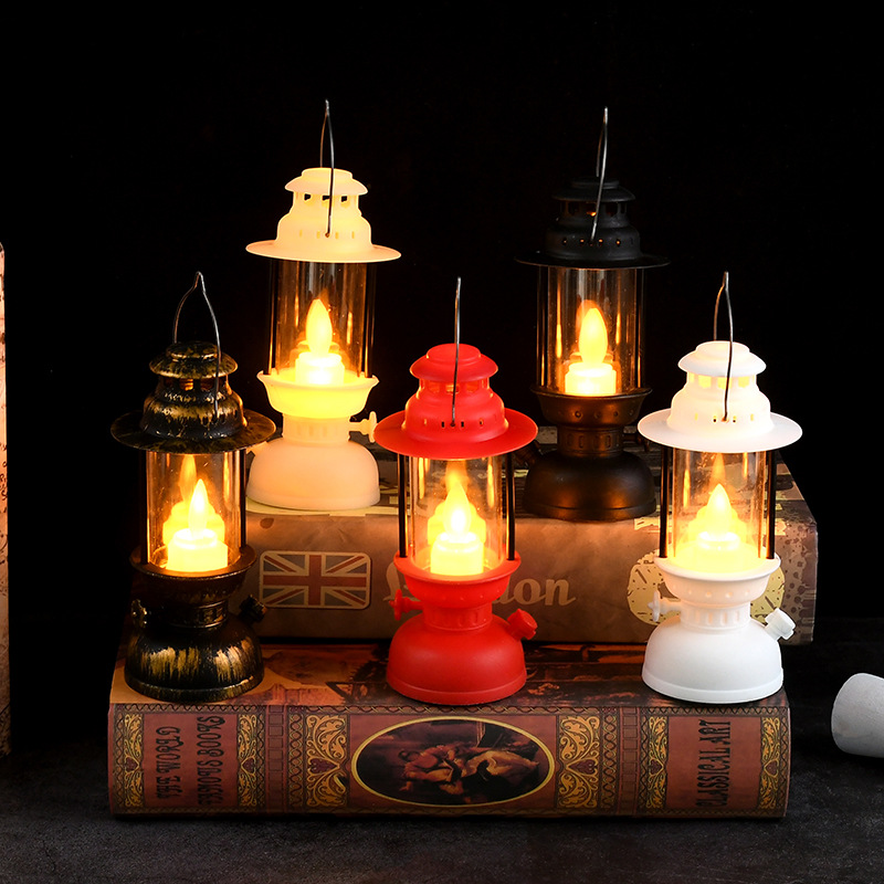 Wholesale of new retro palace lanterns, LED electronic candle lamps, retro wind lamps, smokeless decorative items and creative gifts Specification image