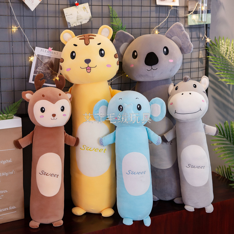 Long animal throw pillows, cute animal dolls, long sleeping dolls, gift plush toys