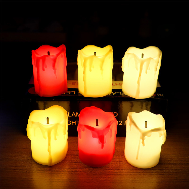 Black core electronic candles cross-border creative birthday, wedding, Halloween party, gathering led simulation tearful candle lights