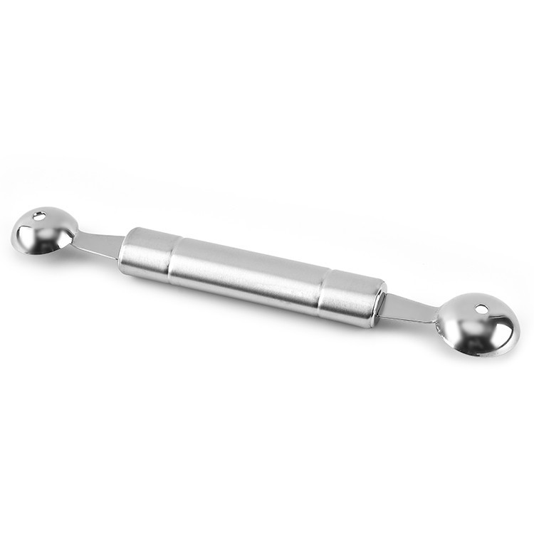 Wholesale kitchen small tools: Stainless steel double-head fruit ice cream scoop, multi-functional fruit scoop spoon Application Scenario