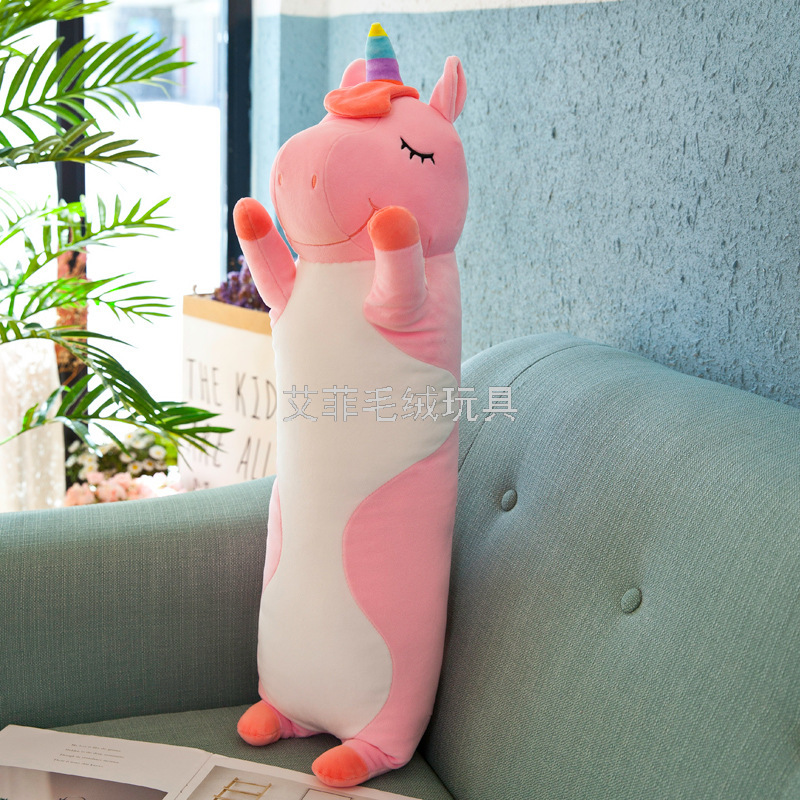Unicorn pillow, Unicorn long strip pillow doll, sleeping doll, plush toy gift Item Picture