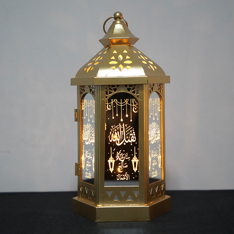 Ranadan Ramadan lantern Eid Custom iron art wind lantern handicrafts Arab-style lanterns Study lighting fixtures Specification image
