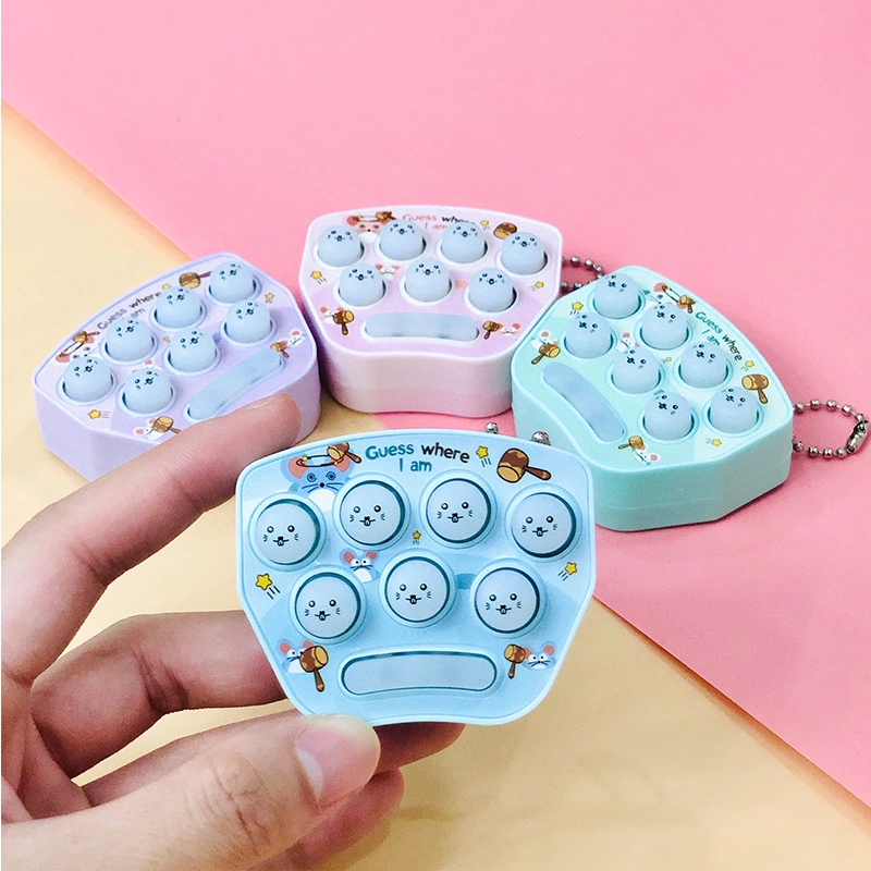 Cute and fun mini Whack-a-Mole toy game console keychain, adorable cartoon car creative gift pendant Application Scenario