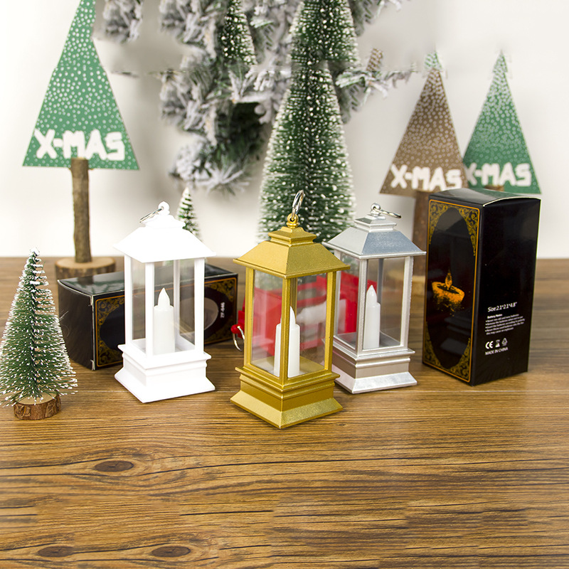 Qianjin's new Christmas decorative items: transparent Christmas hand-held wind lamps, small candle holders for home and courtyard decoration details Picture