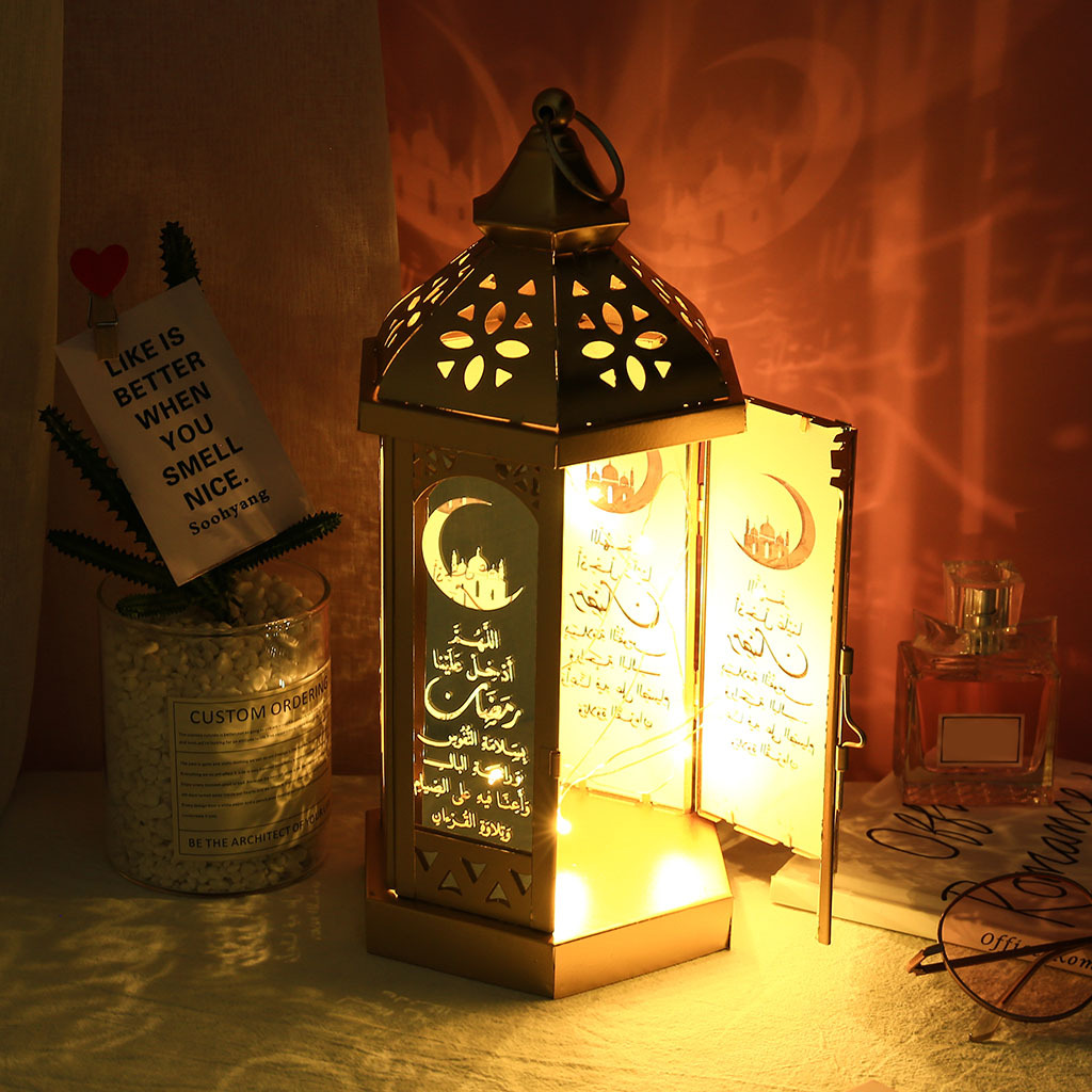 Ranadan Ramadan lantern, Eid al-Fitr ironwork metal display typhoon lantern handicraft, Arab lantern Specification image