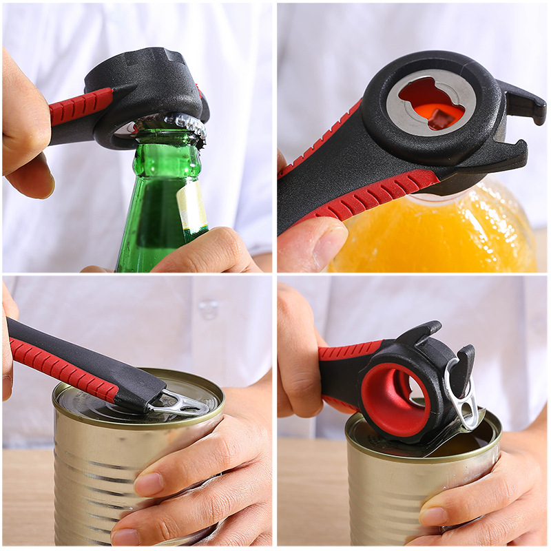 New five-in-one bottle opener, can beer cap opener, multi-functional kitchen creative can opener, factory direct sales Specification image