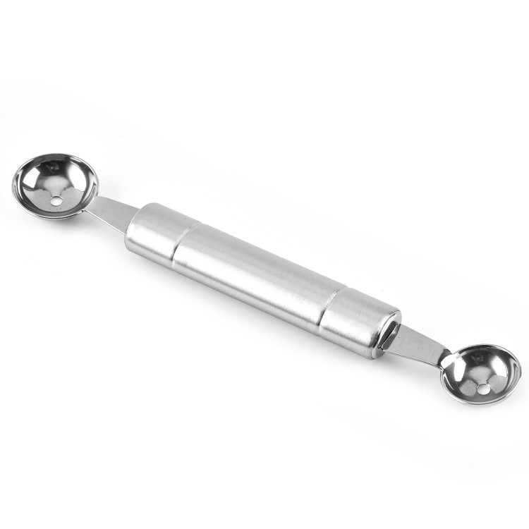 Wholesale kitchen small tools: Stainless steel double-head fruit ice cream scoop, multi-functional fruit scoop spoon