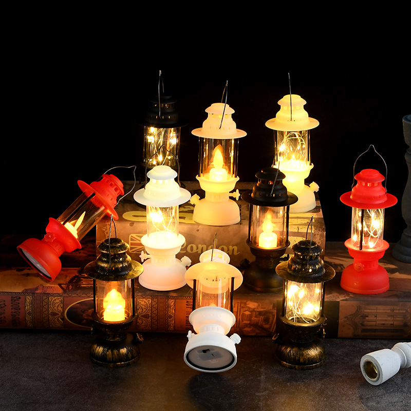 Wholesale of new retro palace lanterns, LED electronic candle lamps, retro wind lamps, smokeless decorative items and creative gifts details Picture