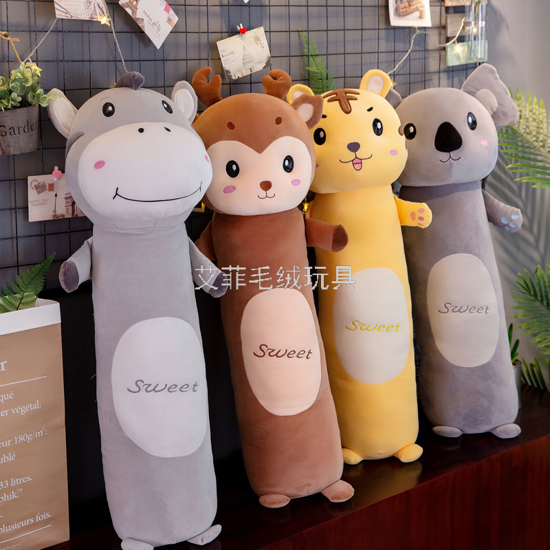 Long animal throw pillows, cute animal dolls, long sleeping dolls, gift plush toys details Picture