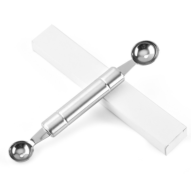 Wholesale kitchen small tools: Stainless steel double-head fruit ice cream scoop, multi-functional fruit scoop spoon Item Picture