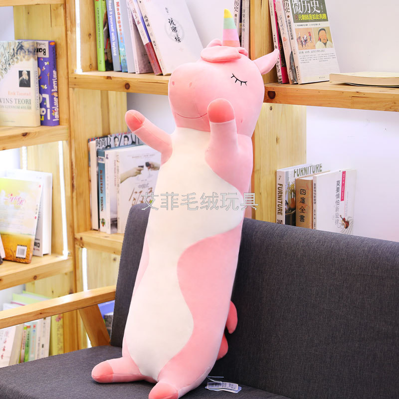 Unicorn pillow, Unicorn long strip pillow doll, sleeping doll, plush toy gift Application Scenario