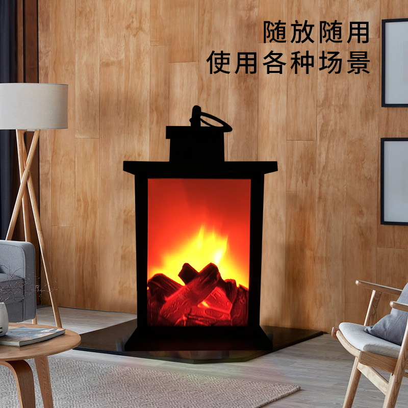 Cross-border factory direct sales of fireplaces, wind lamps, home craft LED, highly realistic flame, carbon lamps, landscape lamps, Amazon details Picture