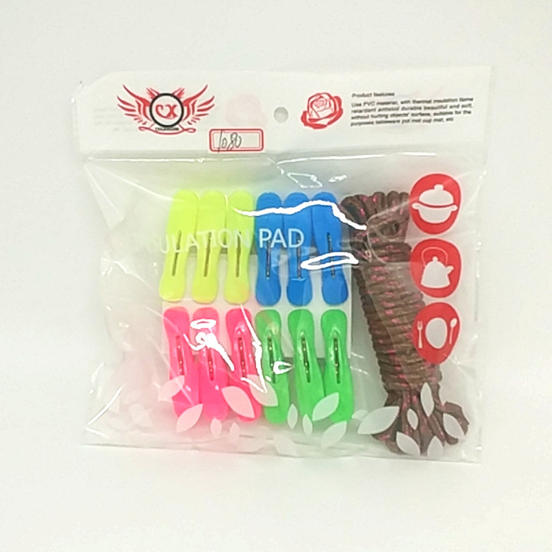 Sunshine Department Store windproof clothes drying rope, anti-slip clothes drying rope, outdoor portable nylon hanging rope with clips