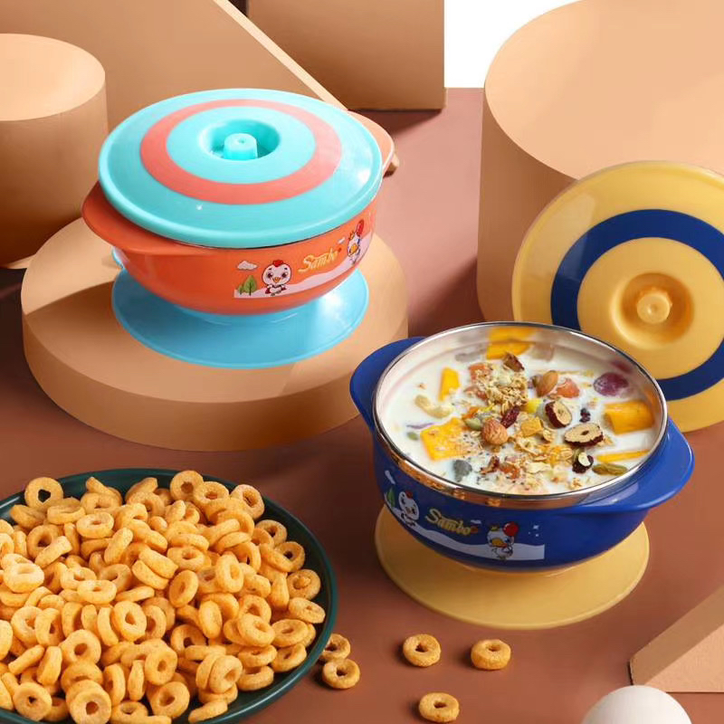 Baby 304 suction cup insulated bowl