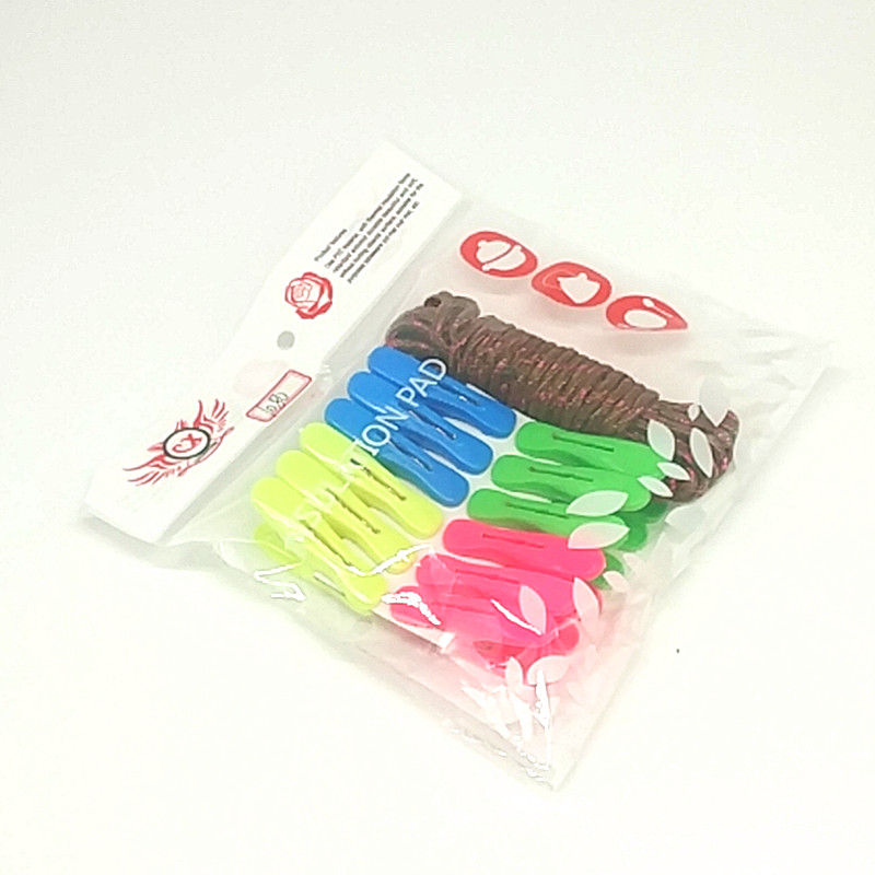 Sunshine Department Store windproof clothes drying rope, anti-slip clothes drying rope, outdoor portable nylon hanging rope with clips details Picture
