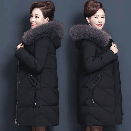 The latest trend of popular cotton-padded jackets for middle-aged and elderly people, women's slimming down jackets, mid-length women's cotton-padded jackets and coats in 2020 details Picture