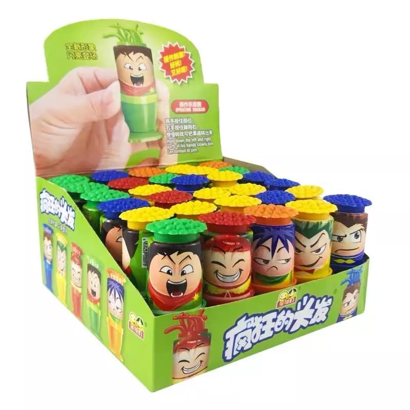 Golden Brothers Children's Creative Magic Hair Crazy Long Hair Thread Candy q Candy Kids Fruit-flavored Snack Hair Candy Specification drawing