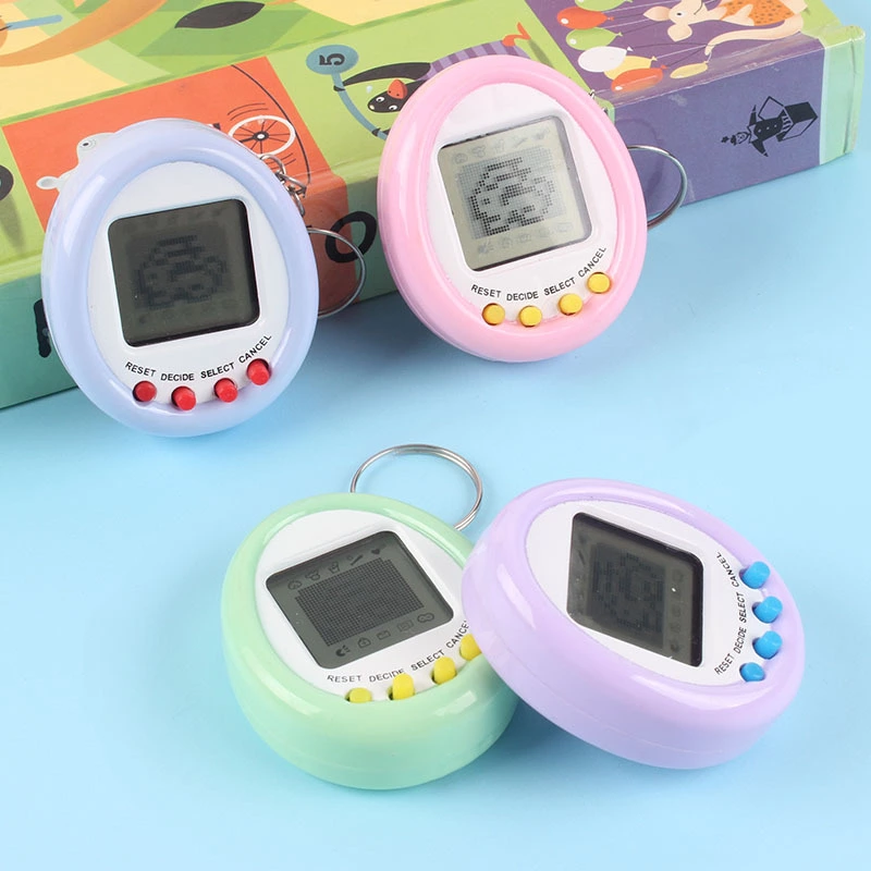 New Macaron mini electronic pet machine, video game console, keychain, pendant, children's educational toy, gift full figure