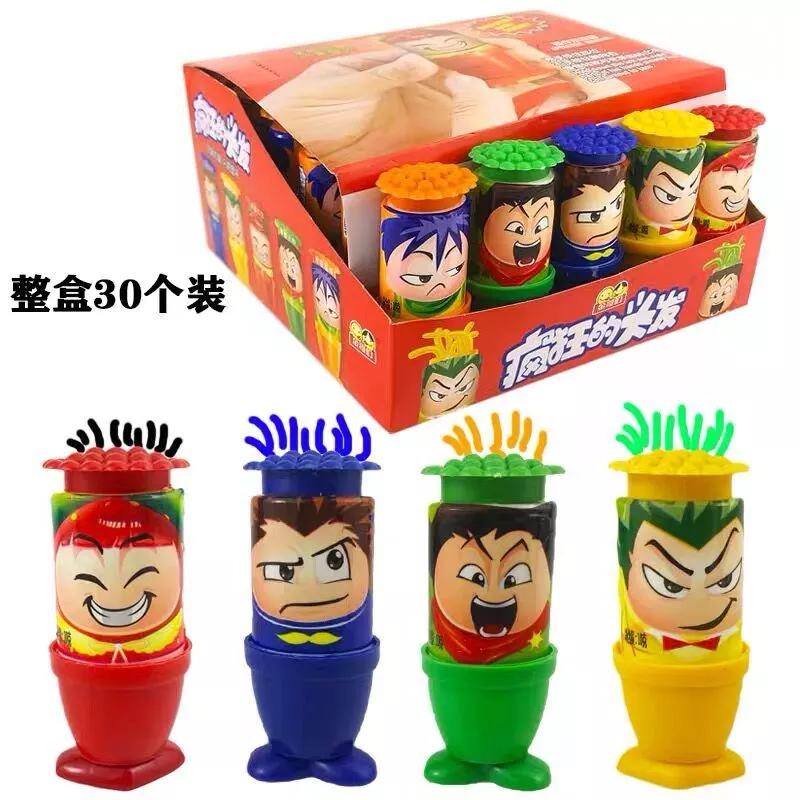 Golden Brothers Children's Creative Magic Hair Crazy Long Hair Thread Candy q Candy Kids Fruit-flavored Snack Hair Candy full figure