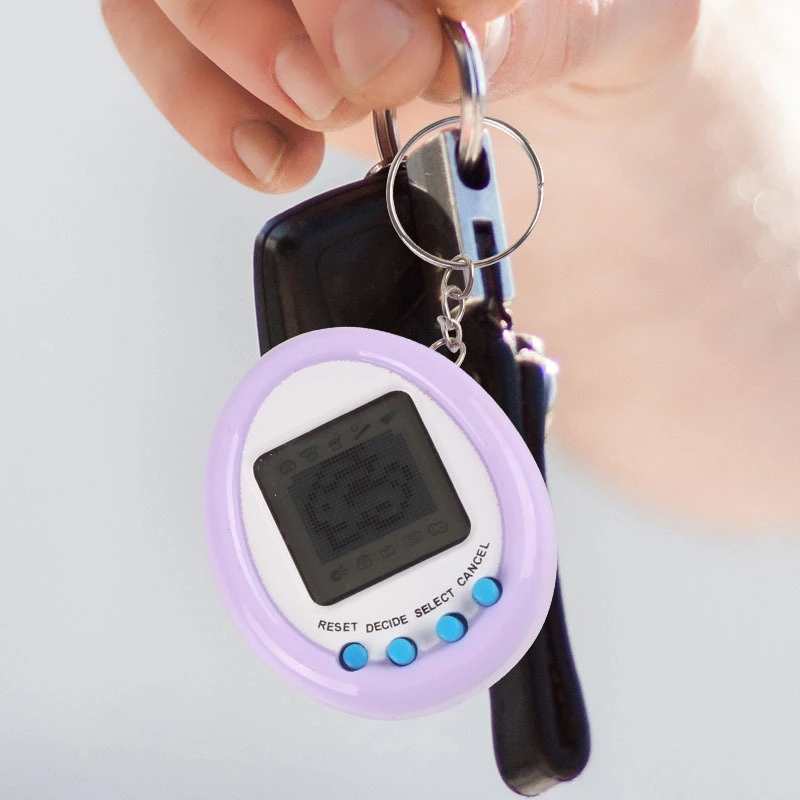 New Macaron mini electronic pet machine, video game console, keychain, pendant, children's educational toy, gift Specification drawing
