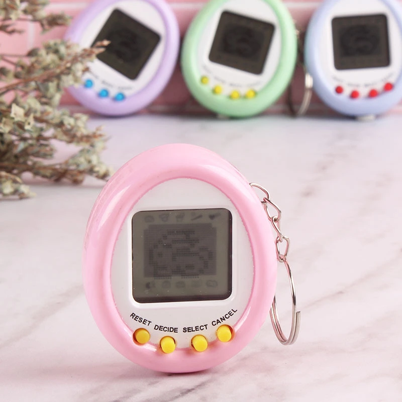 New Macaron mini electronic pet machine, video game console, keychain, pendant, children's educational toy, gift details Picture