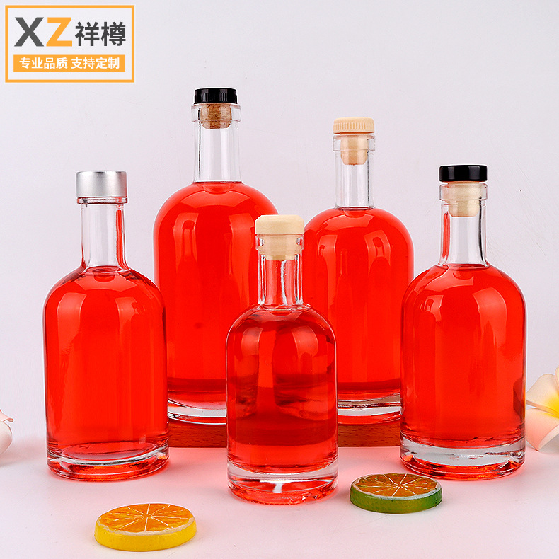 Manufacturers direct glass bottle vodka wine bottle fruit wine bottle ice wine bottle foreign wine bottle transparent glass empty bottle liquor bottle